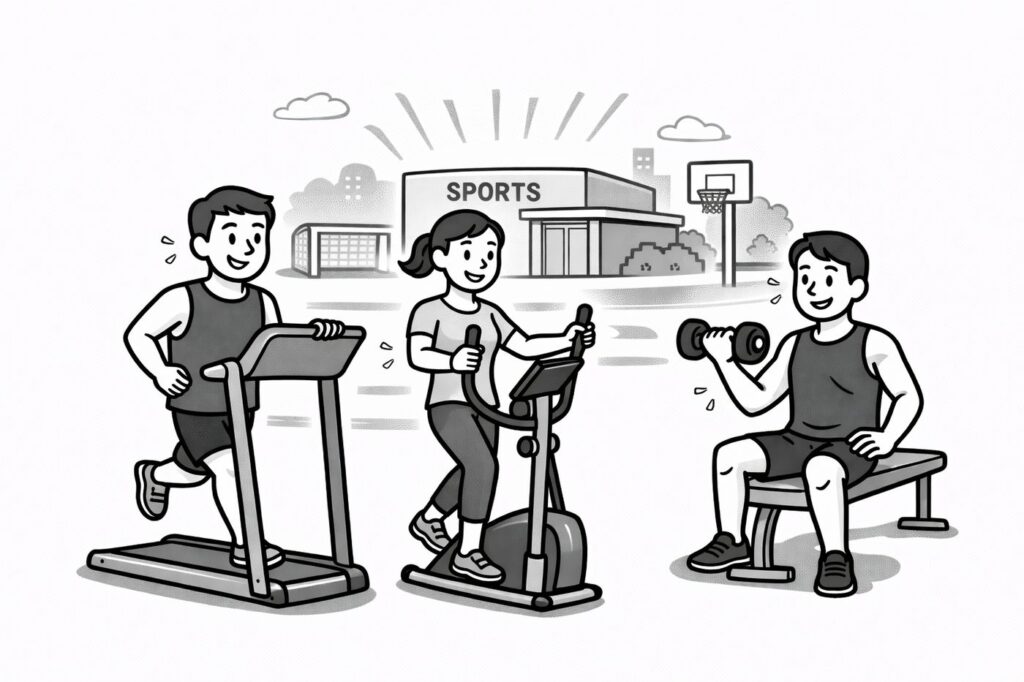 スポーツ施設も リフレッシュ 汗を流して リフレッシュ